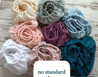 Bio Musselin Spannbettlaken, BabyBay Bettwäsche, Benutzerdefinierte Größe / Form