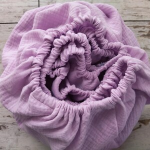 Heather Muslin Sheet / Baby Crib Fitted Sheets / Organic Double Gauze HandMade Baby Bedside Sheets