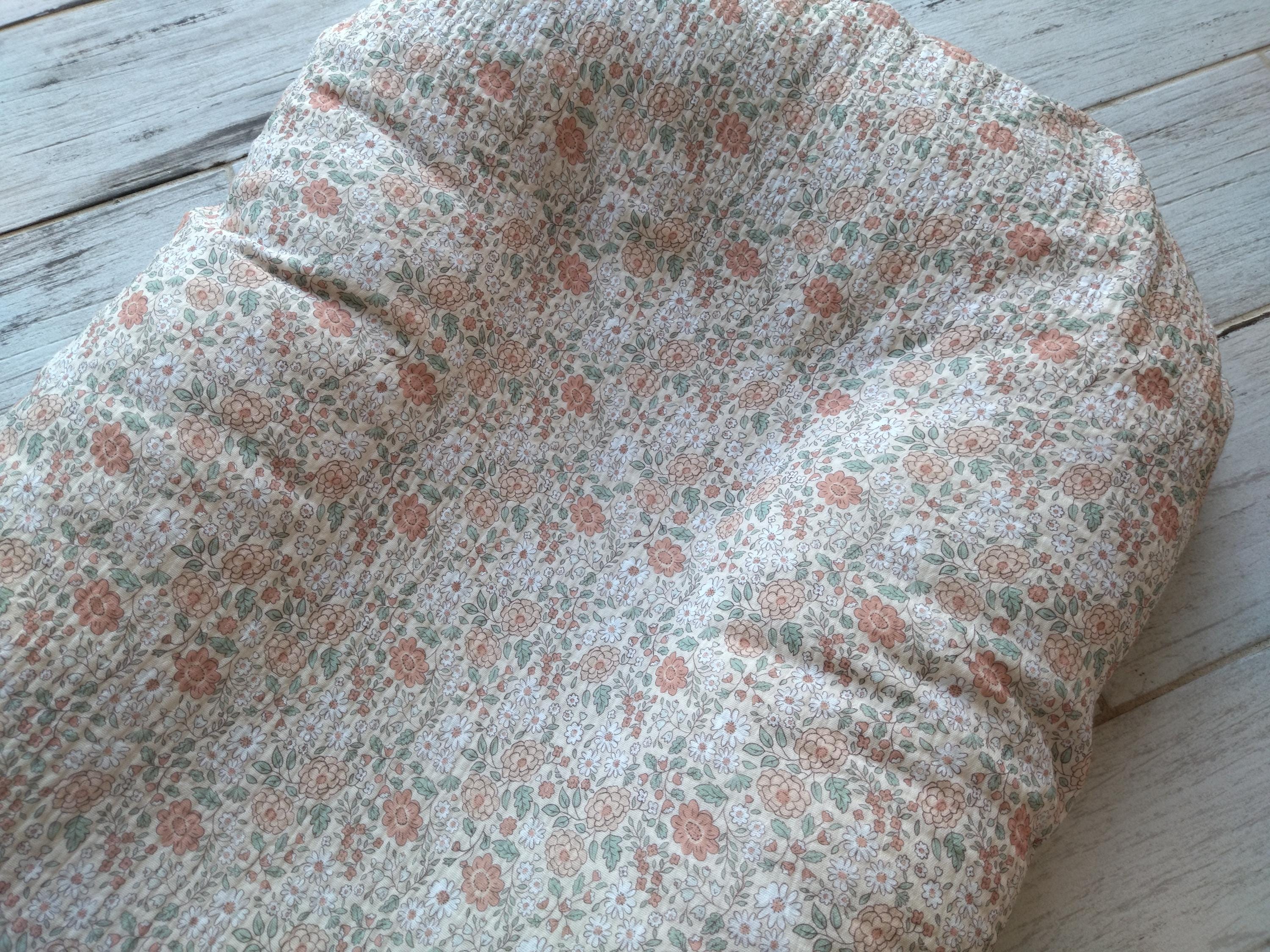 Snuggle Me Organic Muslin Cover / Baby Lounger / Floral Cotton HandMade Cover for Infant / Toddler Lounger / Nursing Pillow
