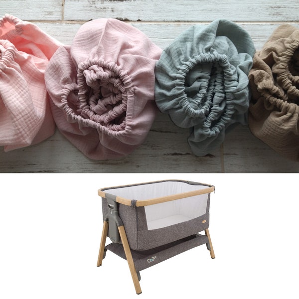 Tutti Bambini Baby Muslin Sheet, Bedside Sleeper Organic Cotton Fitted Sheets, HandMade Crib / Bed Sheet, Baby Bassinet Bedding