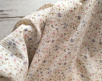 Manta de muselina para bebé niña, 100 % algodón de doble gasa, manta de flores silvestres, regalo floral rosa para baby shower.