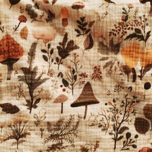 Mushroom Muslin Baby Sheets, Rustic Fitted Sheet, Cotton Crib Bedding