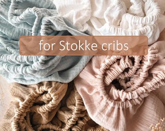 Organic Muslin Fitted Crib Sheet for Stokke Sleepi: Handmade Baby Bedding V2 / V3 version