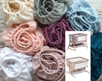 Organic Muslin Fitted Bassinet Sheet: Compatible with Harppa, Handmade Cotton Crib Sheet