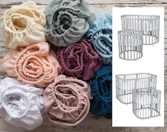 Organic Cotton Muslin Fitted Crib Sheet: Handmade Sheet for Waldin Cot