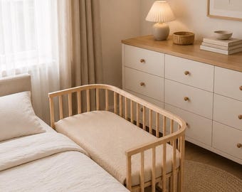 Para cunas BabyBay, sábana bajera de muselina orgánica, ropa de cama para cuna, tamaño/forma personalizados.