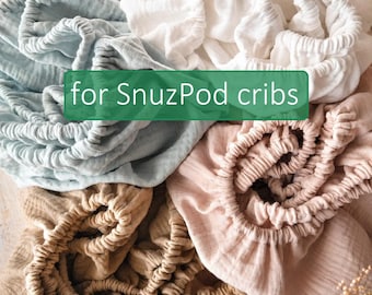 Lençol de musselina para bebê: SnuzPod 2/4/5, SnuzKot, lençol de algodão para berço.