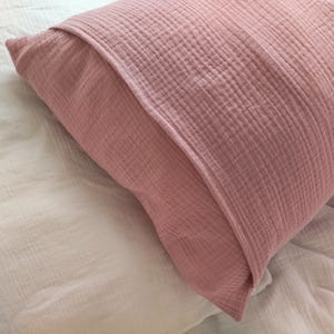 Organic Muslin Pillowcase: Custom Size Double Gauze Cotton Baby Pillow Cover image 3