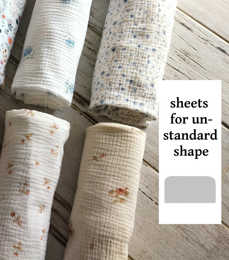 Organic muslin floral fitted sheets for babybay bedside cribs. Flowers baby bedding.