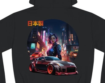 Hoodie 350Z in Tokyo with Manga girl unisex for men and women for Nissan lover's