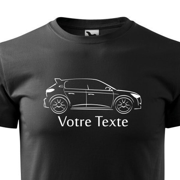 PEUGEOT Sport 208 e-208 silhouette t-shirt customizable design by Dulys