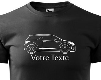Tshirt CITROEN DS3 Racing silhouette t-shirt personnalisable design by Dulys