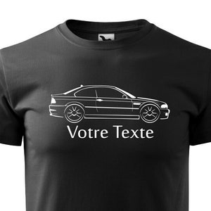 Tshirt with BMW M3 e46 silhouette customizable t-shirt