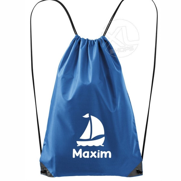 BATEAU A VOILE sac a dos garçon avec prénom personnalisable pour école maternelle design petit bateau