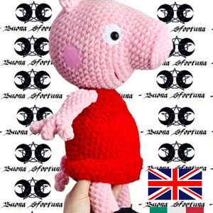 Crochet Pattern pig pink maialino rosa cartoon character personaggio cartoni