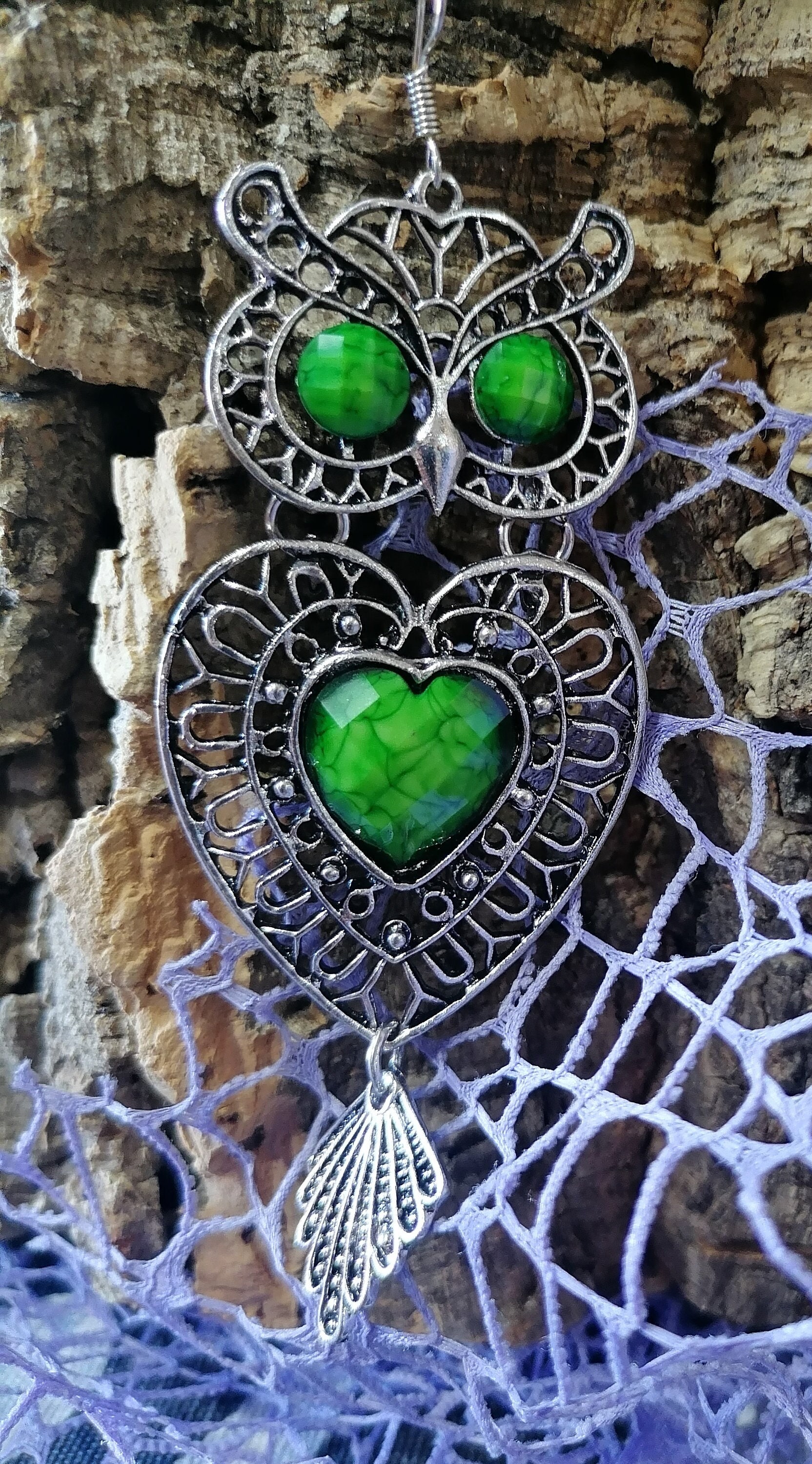 Orecchini a perno in argento sterling a forma di gufo delle nevi