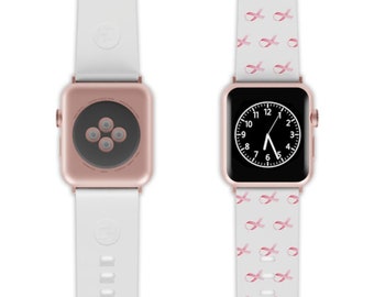 Pink Ribbon White Watch Band for Apple Watch
