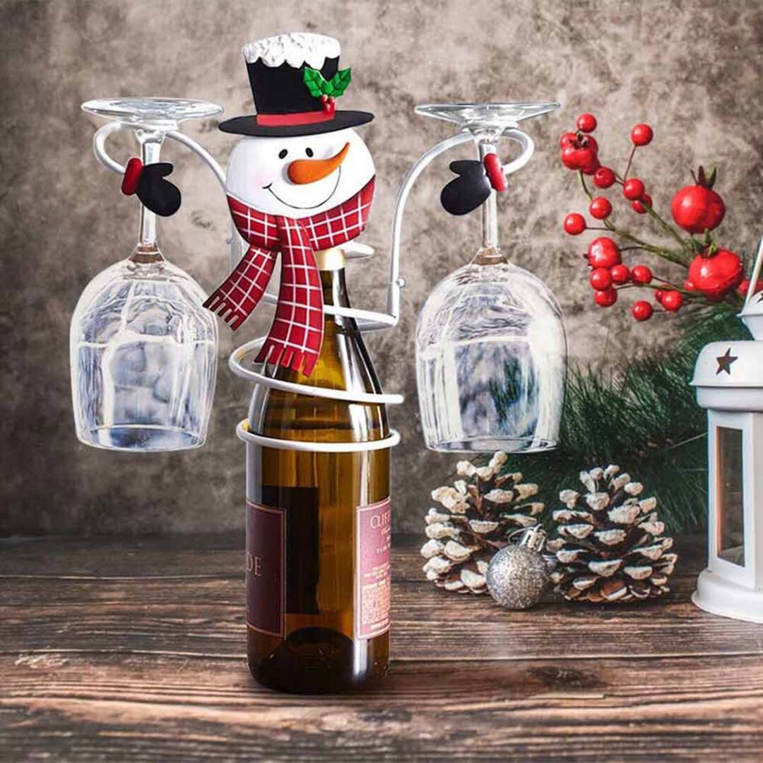 Christmas Wine Bottle Holder Snowman Gnome and Santa Etsy