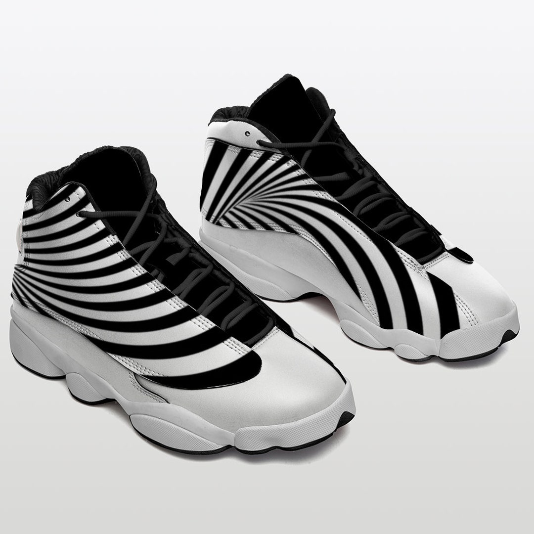 Custom Design Basketball Sneakers Black and White Swirl Etsy