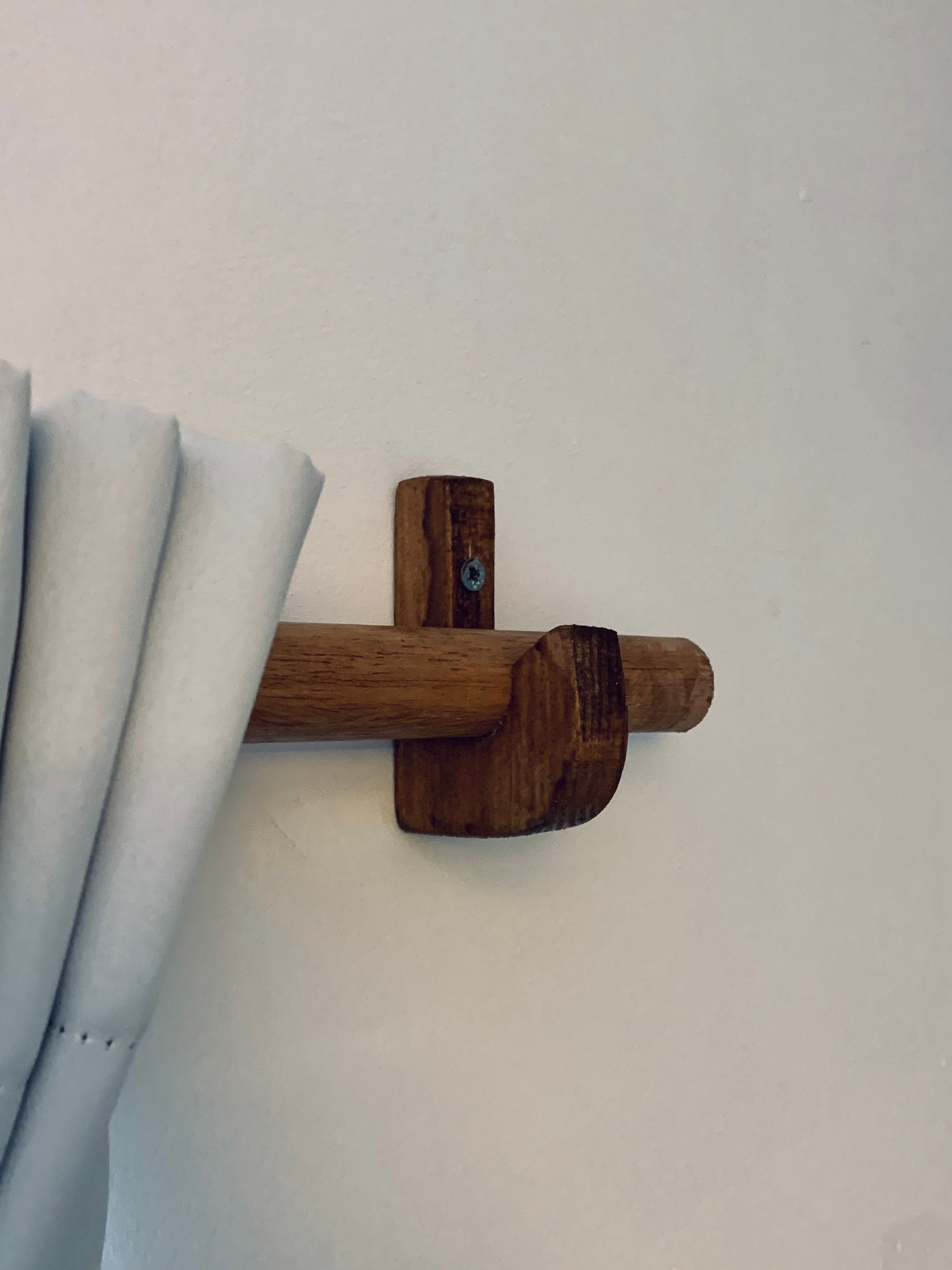 2 X Vintage Wooden Curtain Pole Holder Bracket 28mm 32mm Etsy UK