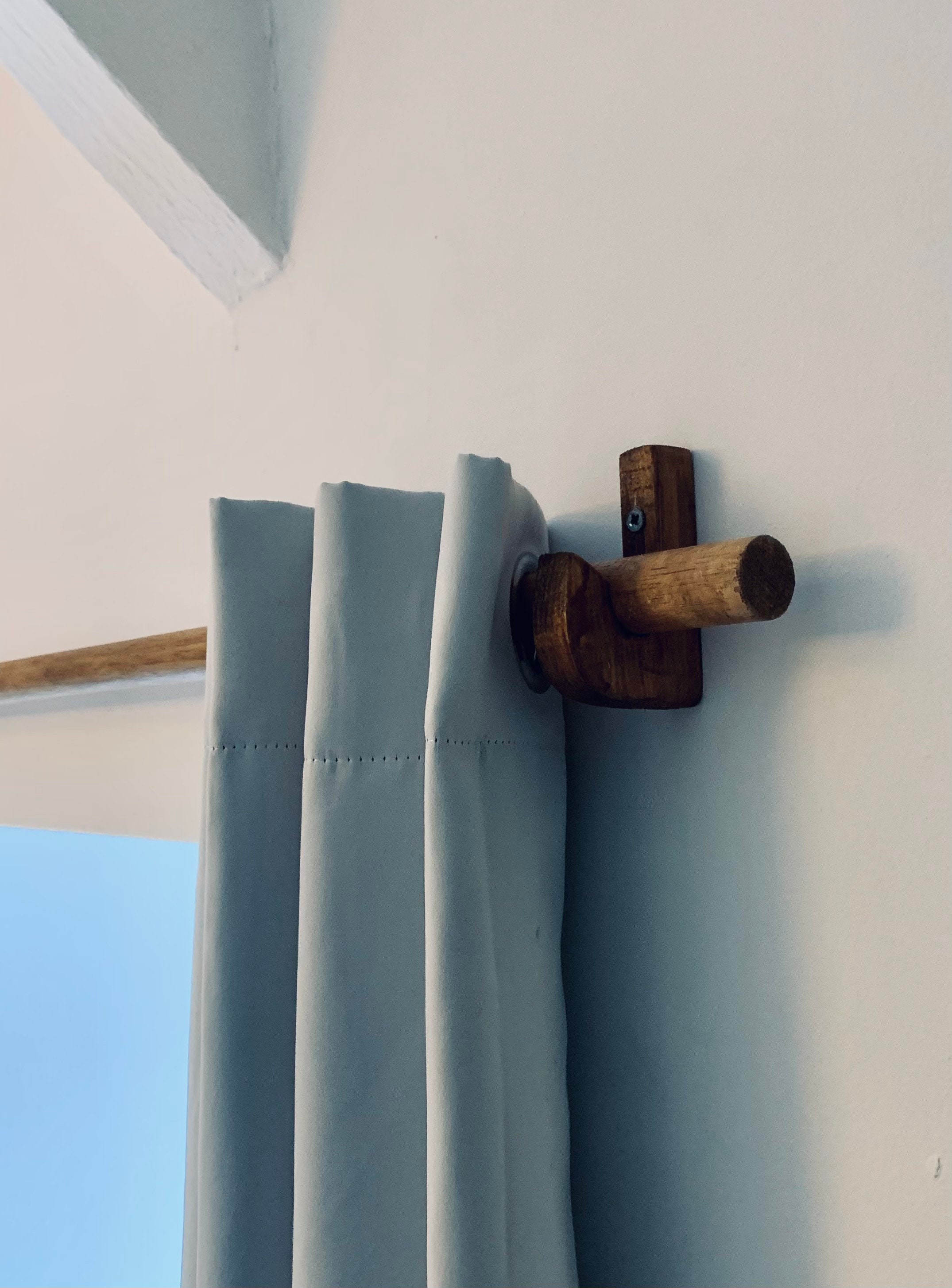 2 X Vintage Wooden Curtain Pole Holder Bracket 28mm 32mm Etsy UK