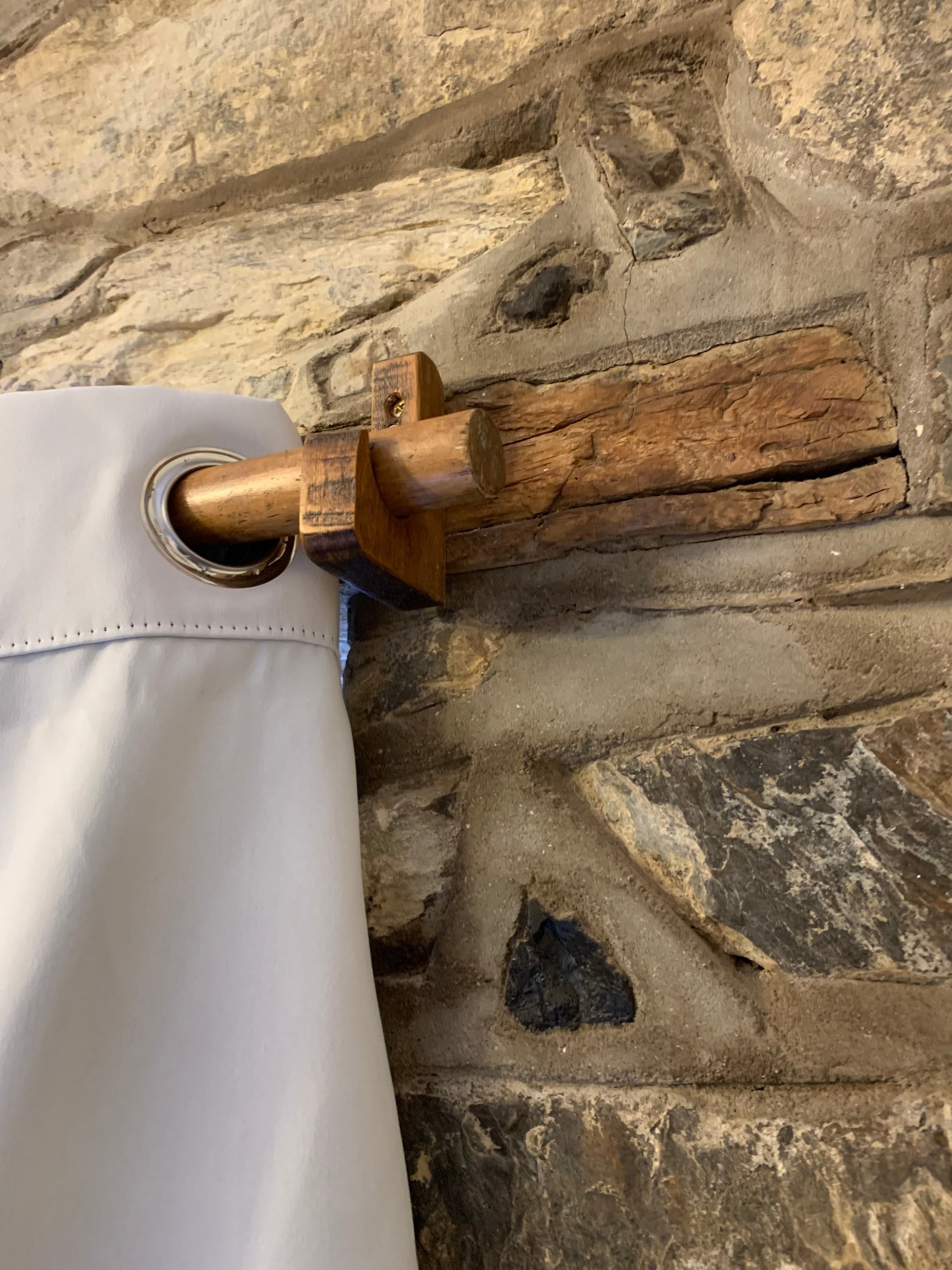 2 X Vintage Wooden Curtain Pole Holder Bracket 28mm 32mm Etsy UK