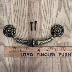 Drexel “Tryon Manor” Bail Pulls, 5.5” Hole Spacing Vintage Drexel Brass Drawer Pull, Replacement Vintage Furniture Hardware