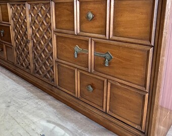 DREXEL セット DREXEL 10 Drawer Banded Mahogany Dresser-solid Wood Console