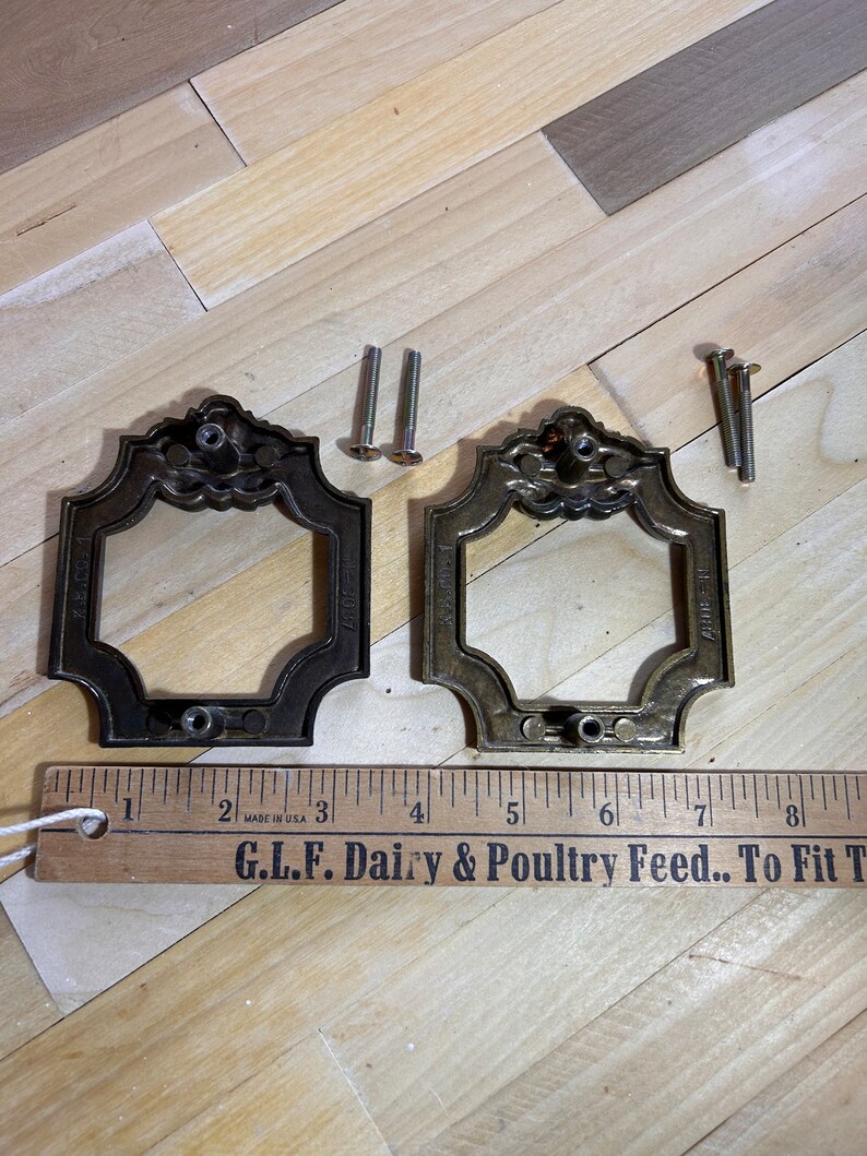 Vintage Brass Drawer Handles, MCM Dresser Handles, Replacement Brass