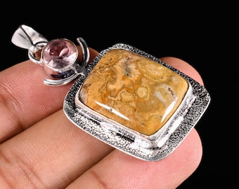 Classic Top Grade Quality Jasper Pendant Silver Plated Pendant Handmade Jasper Gemstone Necklace Pendant Amazing Pendant For Gifts.