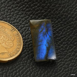 Natural Labradorite Gemstone Cabochon: Rectangle Jewelry Stone, 14.05 Ct