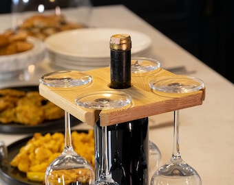 Wooden Wine Rack Glass Holder 4 Glass Holder desktop