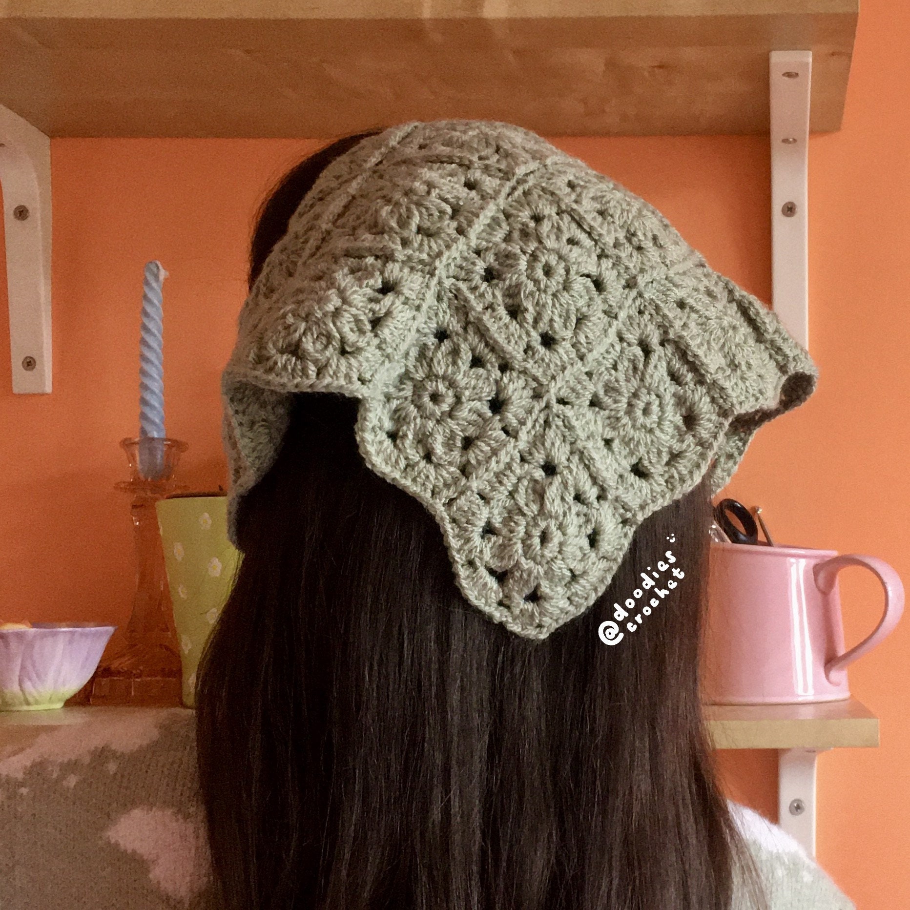 Crochet Flower Bandana PDF Pattern Etsy