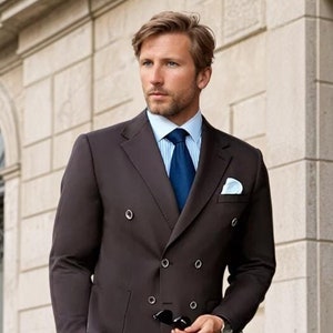 Chocolate Brown Double Breasted Suit: Elegant Tailored Fit