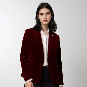 Women Elegant Velvet Wine Blazer & Party Wear Coat Classic Velvet Blazer Stylish Dinner Jacket