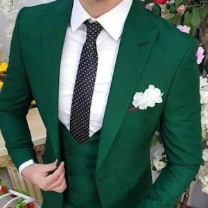 Men&#39;s Three Piece Suit Men Wedding Green Suit Formal Fashion Suits Sim Fit Suit Grooms Wear Suit Elegant Suit Gift For Him