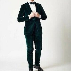 men&#39;s green jacket men wedding velvet suit, party velvet green blazer velvet groomsmen coat dinner jacket