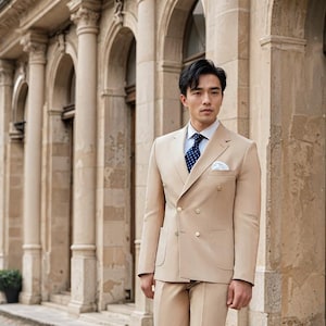Men&#39;s 2 Piece  Double Breasted Slim Fit Suit Perfect For Weddings Parties Prom Events