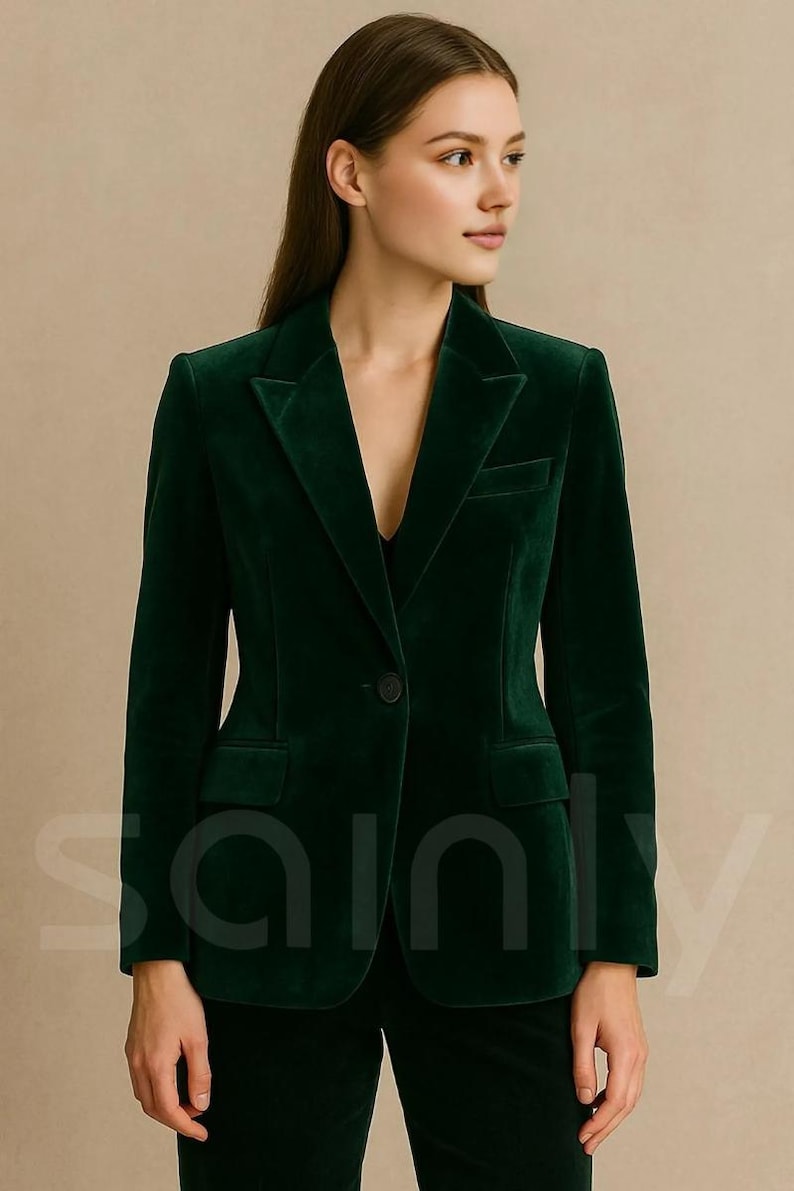 Women Velvet Blazer By Sainly