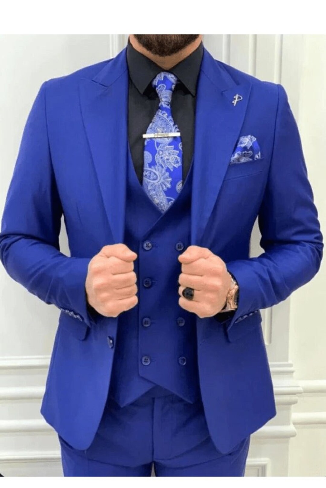 Premium Royal Blue Suit Men Slim Fit Suit Formal Fashion Wedding Suit