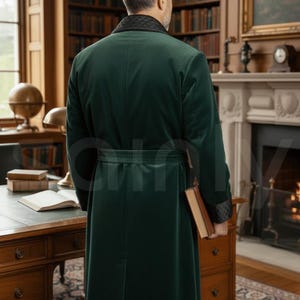Stylish men velvet smoking jacket winter evening coat By Sainly (Back)