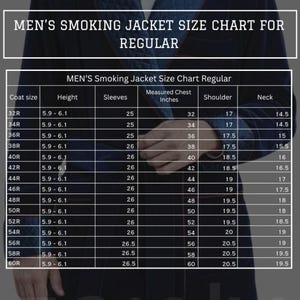 Sainly Men Smoking Jacket Size Chart