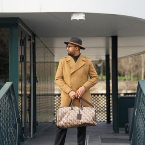 Men&#39;s Brown Double Breasted Wool Overcoat Stylish Long Coat Vintage Trench Coat For Men Dinner Party Jacket Evening Wear Coat