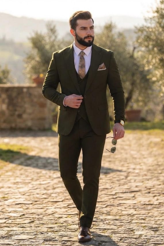 Men's Dark Green Suit
