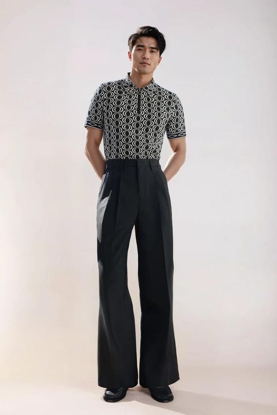 Waist Dress Pants High Rise Mens Trousers Uk Phix Men's Off-White High  Waisted Side Buckle