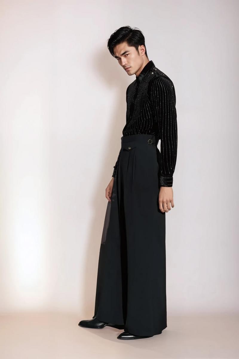 black flare dress pants men ASOS DESIGN flare suit trouser in black