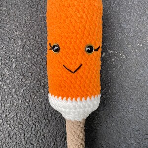Creamsicle Ice Cream Crochet Amigurumi Plushie with Glitter Eyes