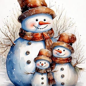 Snowman, Christmas Cards, Holiday Cards, Santa, Christmas Card Sets, Funny Christmas Cards, Watercolor