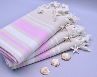 wholesale towel, hand towel, turkish hand towel, kitchen towel 20 x 38 inch organic cotton towel, personalized gifts, beige.pink, St.Peshkir