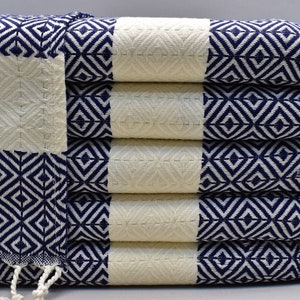 kitchen towel, cotton hand towel, house gifts, turkish towel, head towel, face towel 18 x 40 inch towel, dish towel, Hereke midnight Peshkir